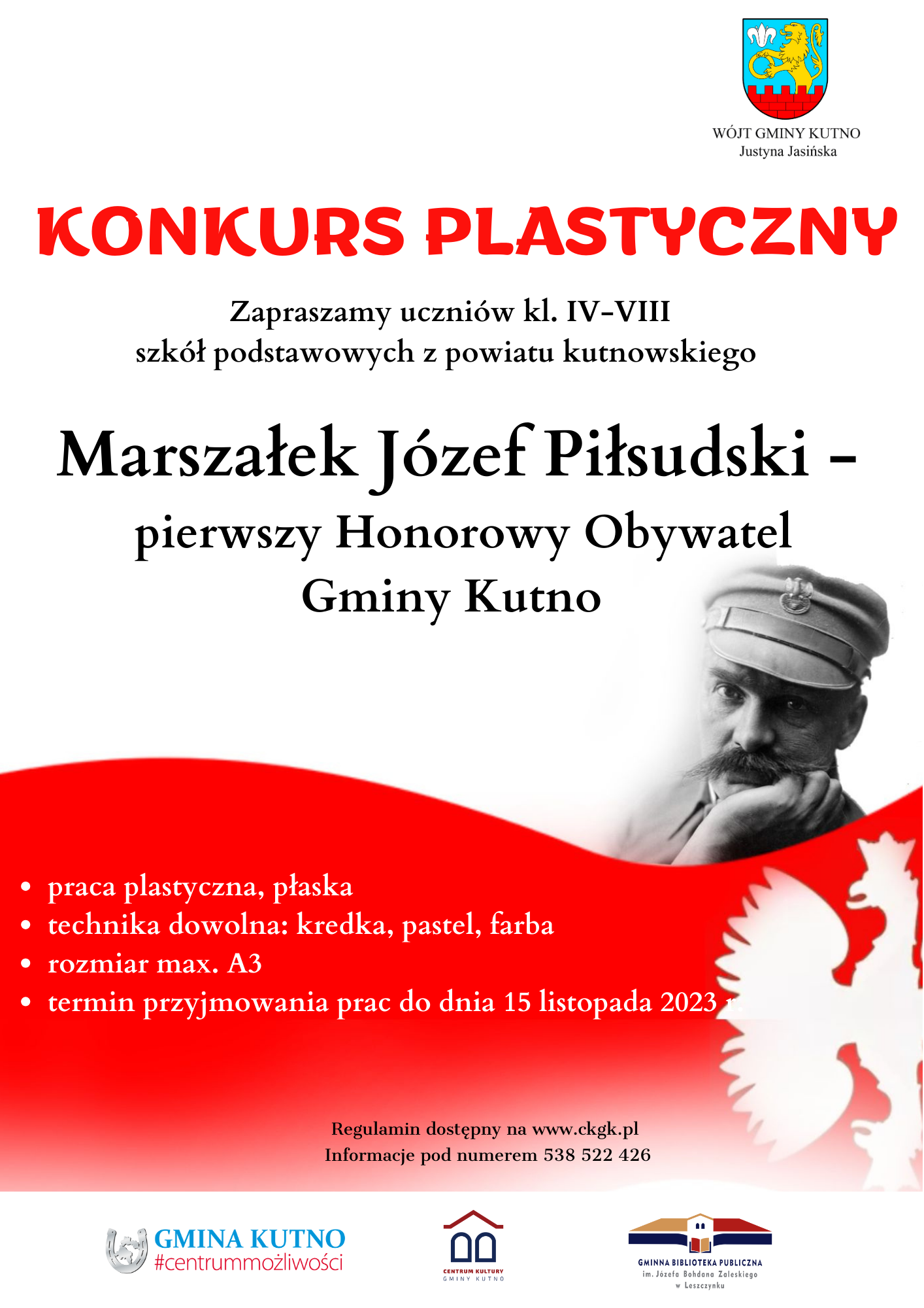 Beżowy i Biały Kwiatowy Gratulacje Plakat Dokument A4 Orientacja pionowa 1