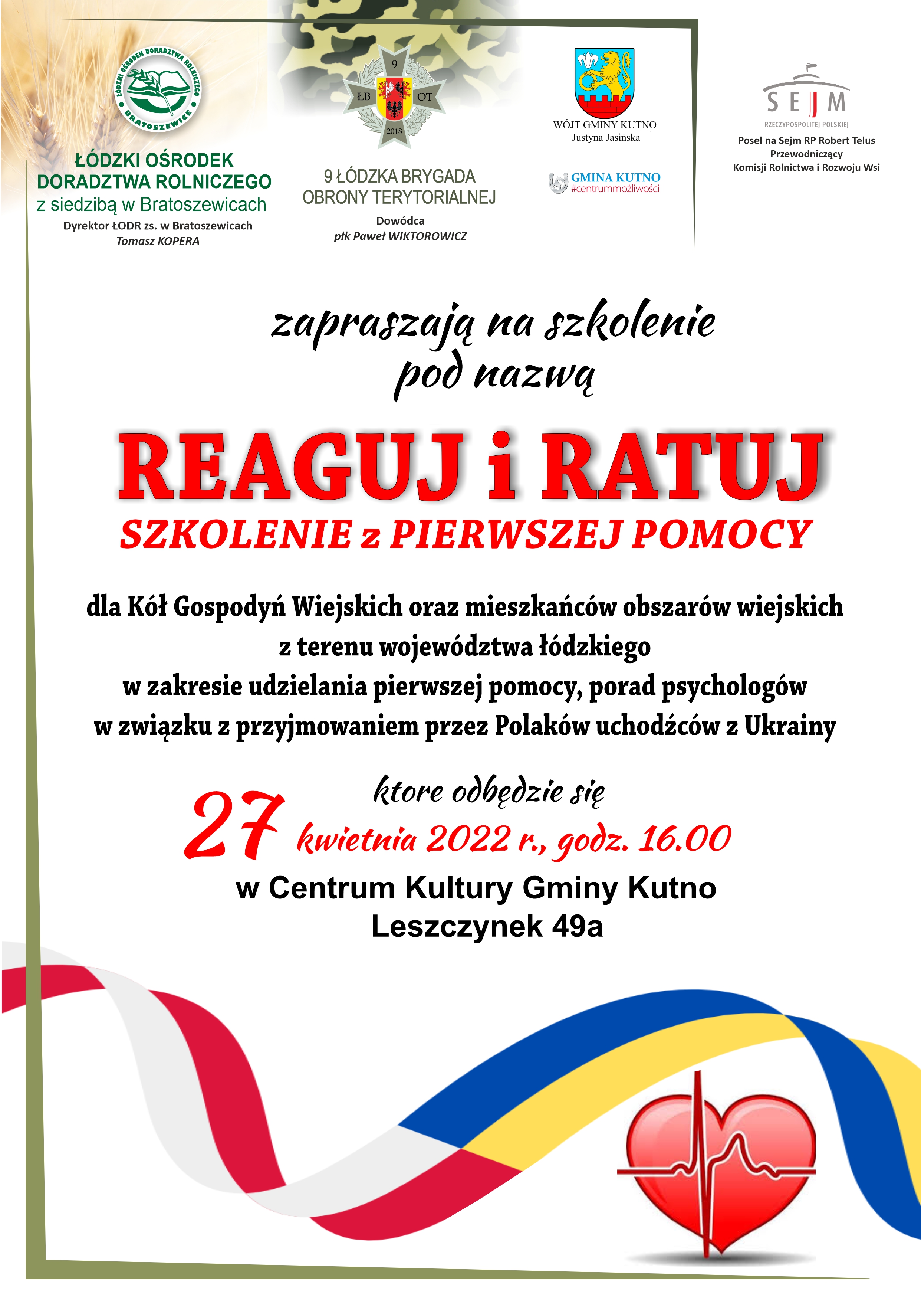 PLAKAT Kutno reaguj i ratuj