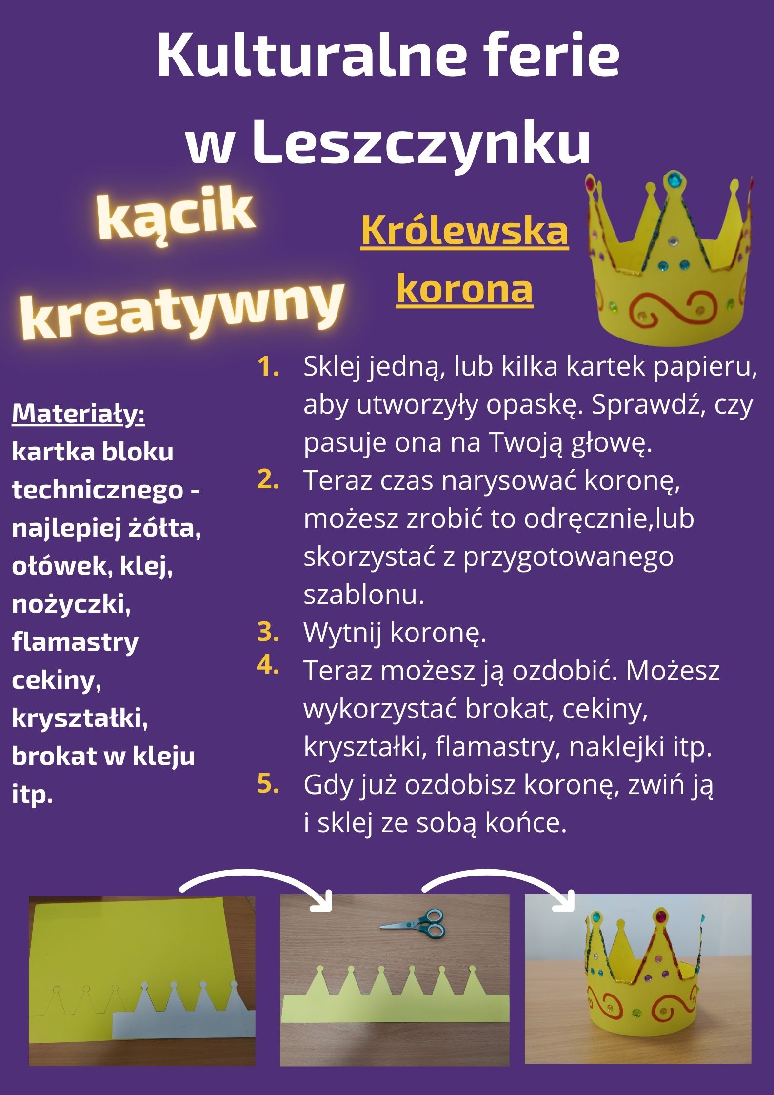 kącik kreatywny królewska korona